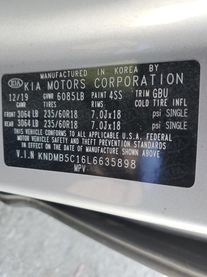 2020 KIA Sedona VIN KNDMB5C16L6635898 Copart auction photo, front end damage thumbnail 14