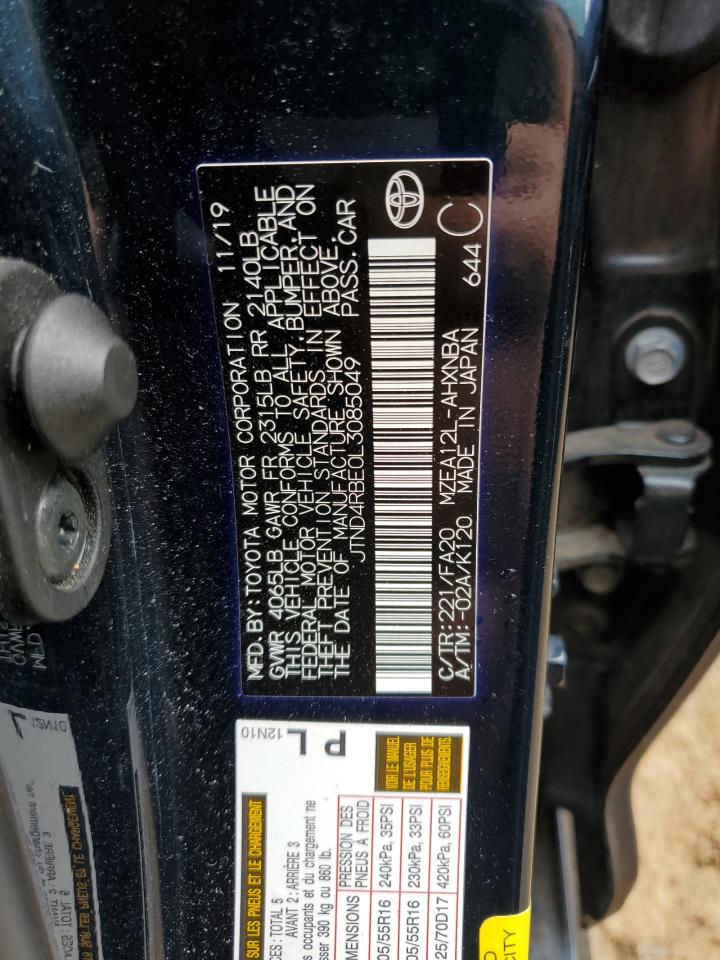 2020 Toyota Corolla VIN JTND4RBE0L3085049 Copart auction photo, rear end damage thumbnail 13