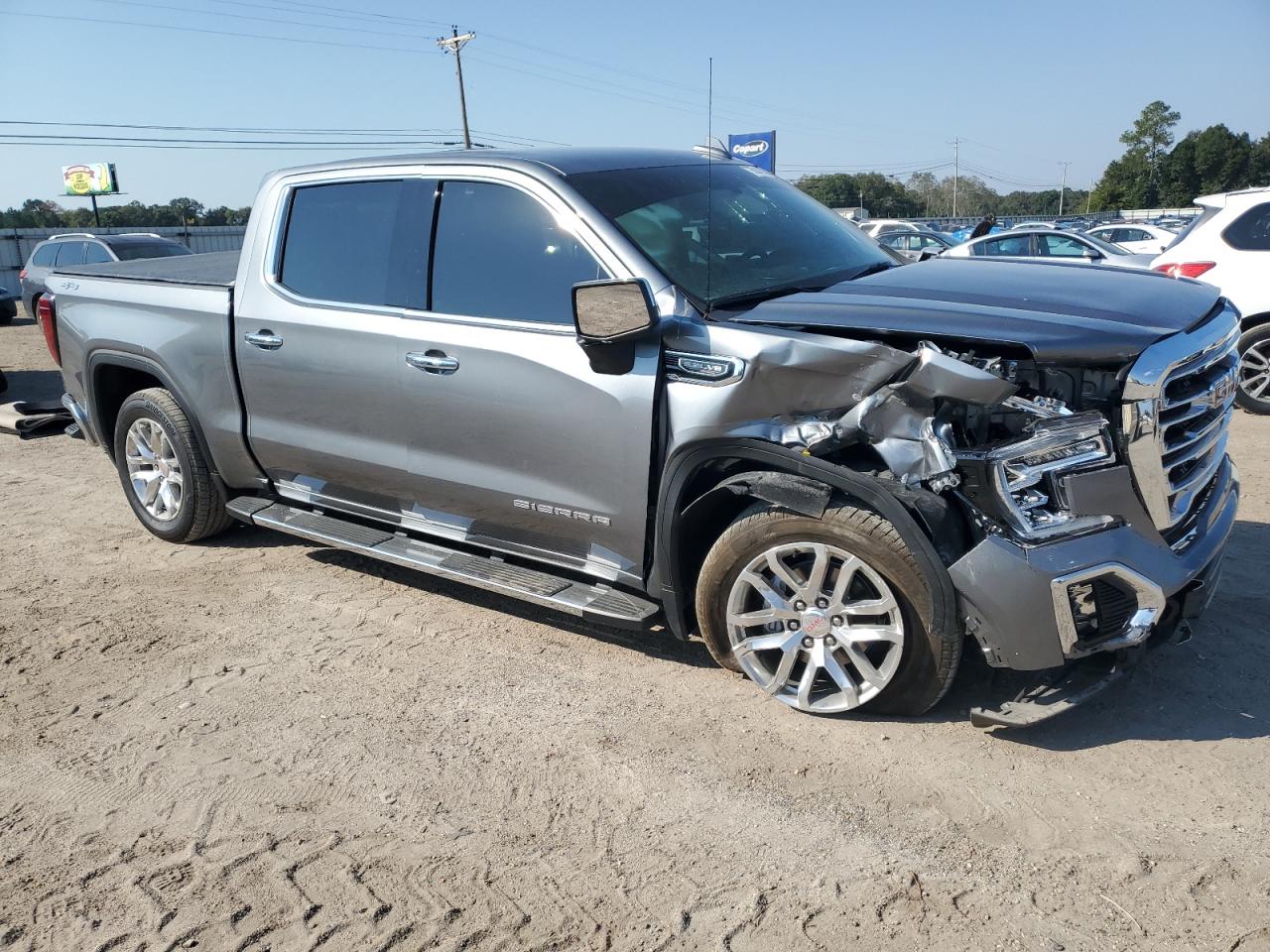 2022 GMC Sierra VIN 3GTU9DEDXNG115203 Copart auction photo, front end / side damage thumbnail 4