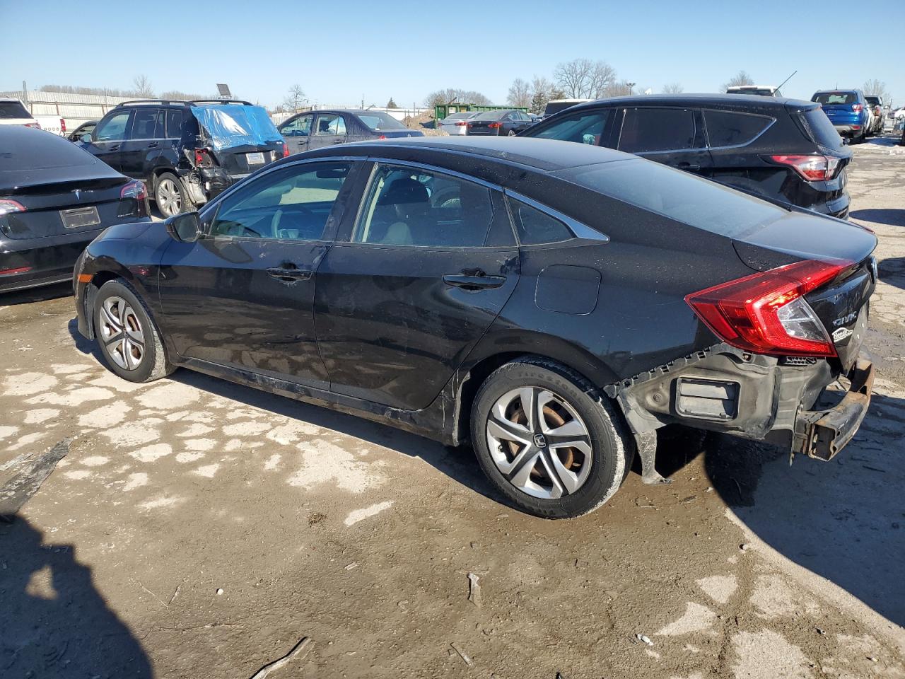 2017 Honda Civic VIN 19XFC2F59HE063696 Copart auction photo, side / rear end damage thumbnail 2