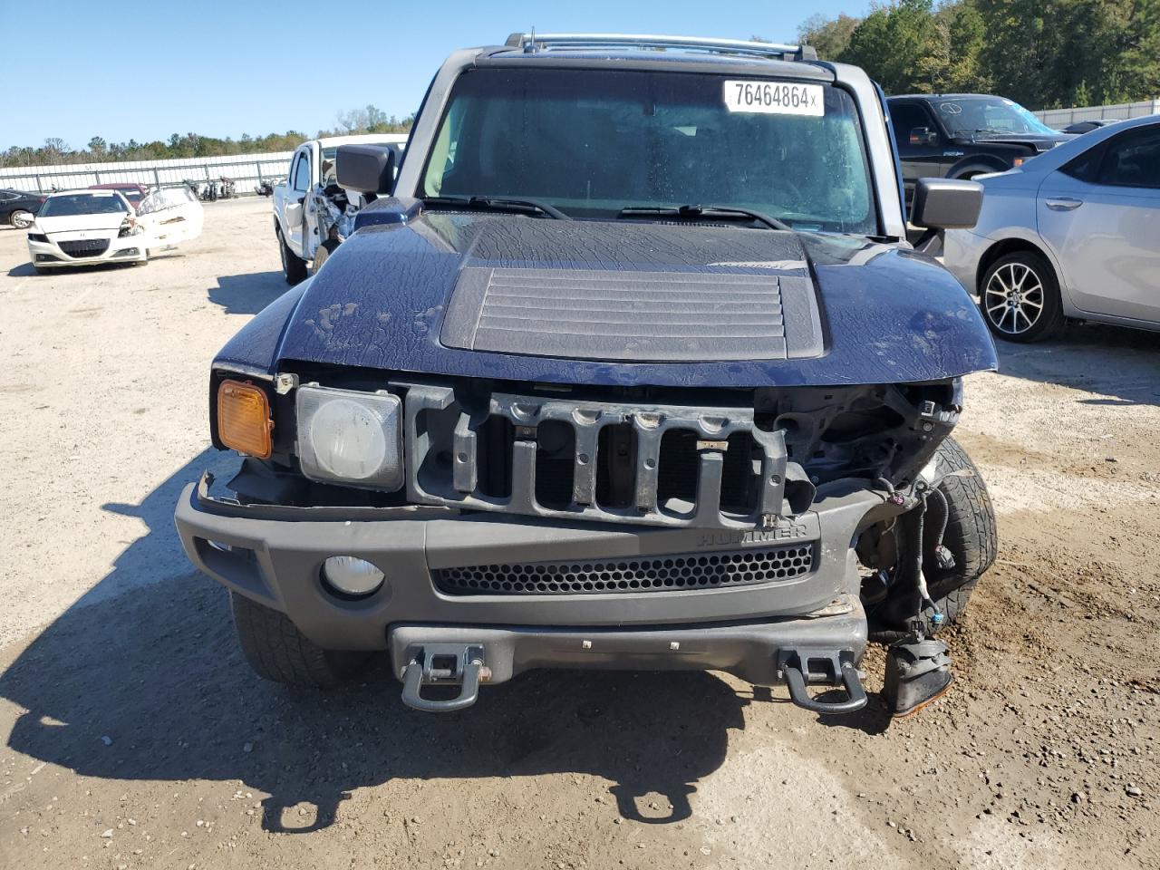 2007 Hummer H3 VIN 5GTDN13E278152219 Copart auction photo, front end / side damage thumbnail 5