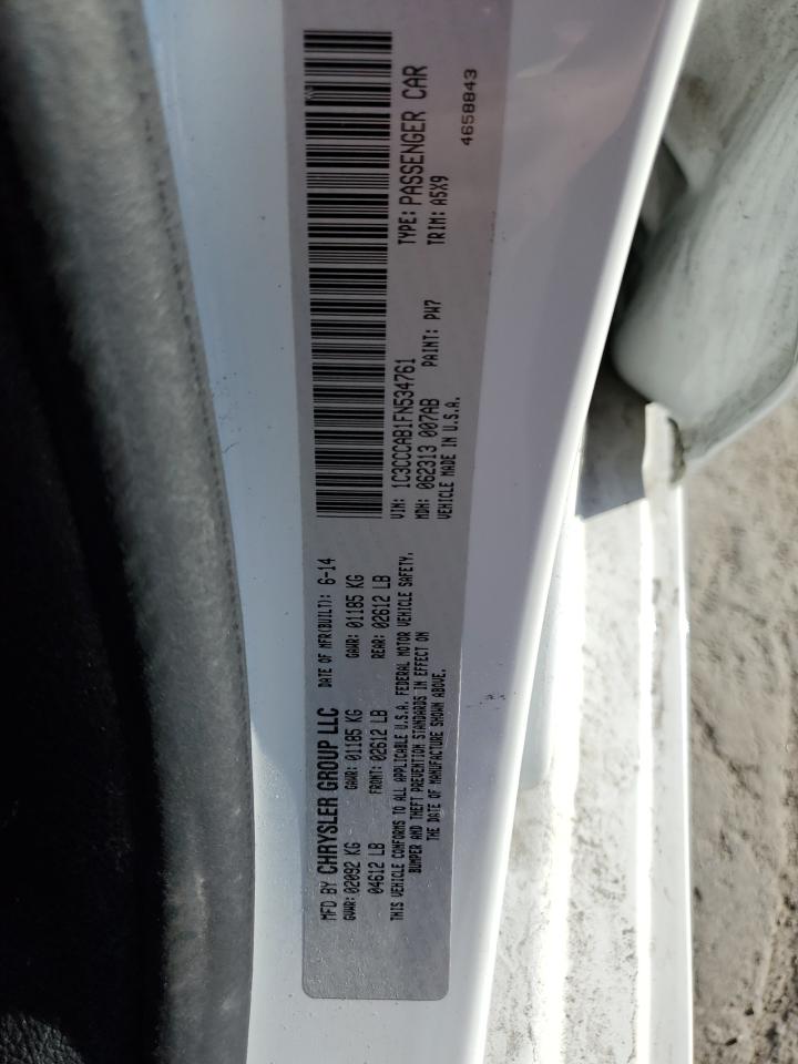 2015 Chrysler 200 VIN 1C3CCCAB1FN534761 Copart auction photo, front end damage thumbnail 12