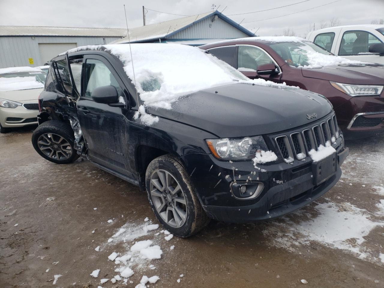 2016 Jeep Compass VIN 1C4NJCBA0GD700906 Copart auction photo, front end / side damage thumbnail 4