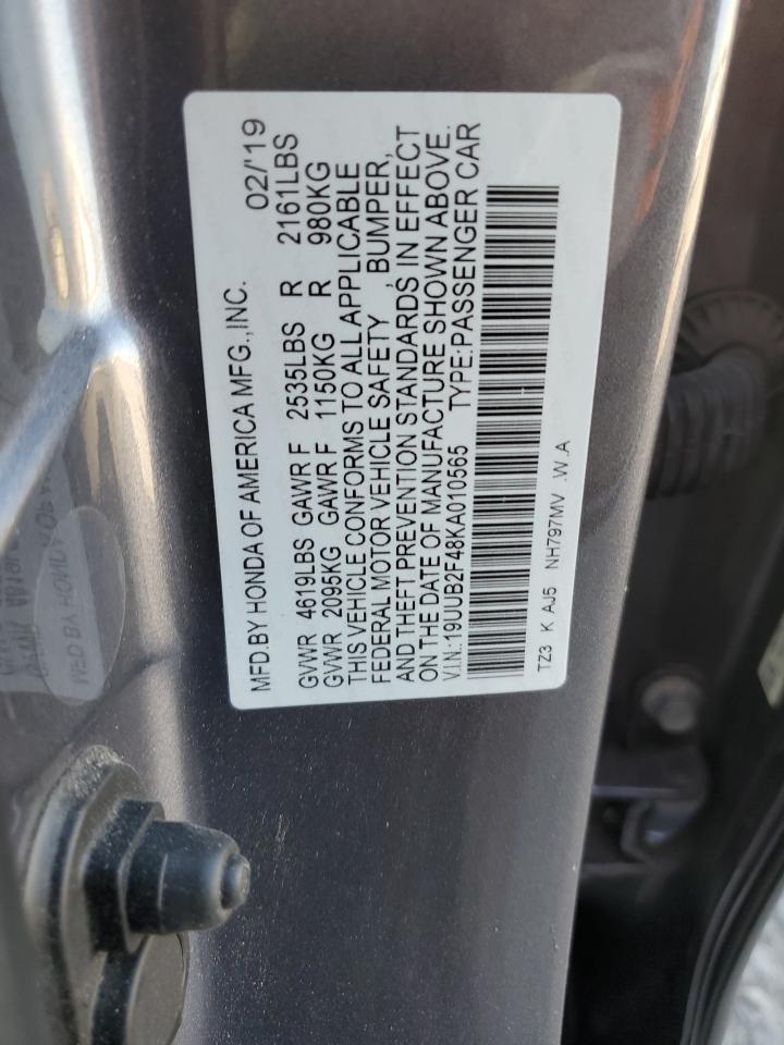 2019 Acura TLX VIN 19UUB2F48KA010565 Copart auction photo, front end damage thumbnail 13