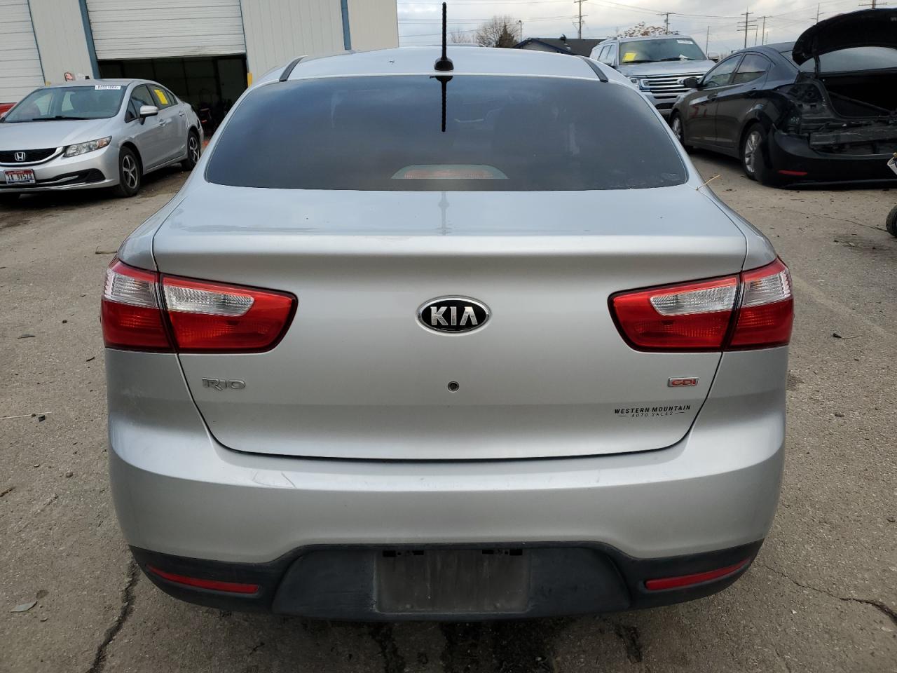 2013 KIA Rio VIN KNADM4A37D6183225 Copart auction photo, all over / undercarriage damage thumbnail 6