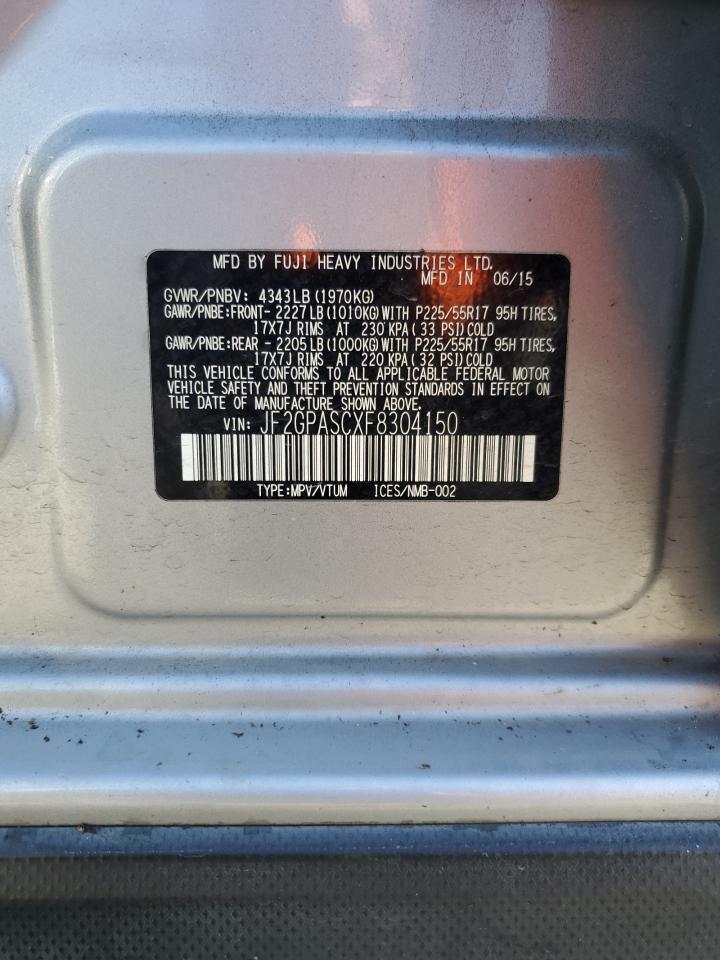 2015 Subaru XV VIN JF2GPASCXF8304150 Copart auction photo, front end damage thumbnail 13