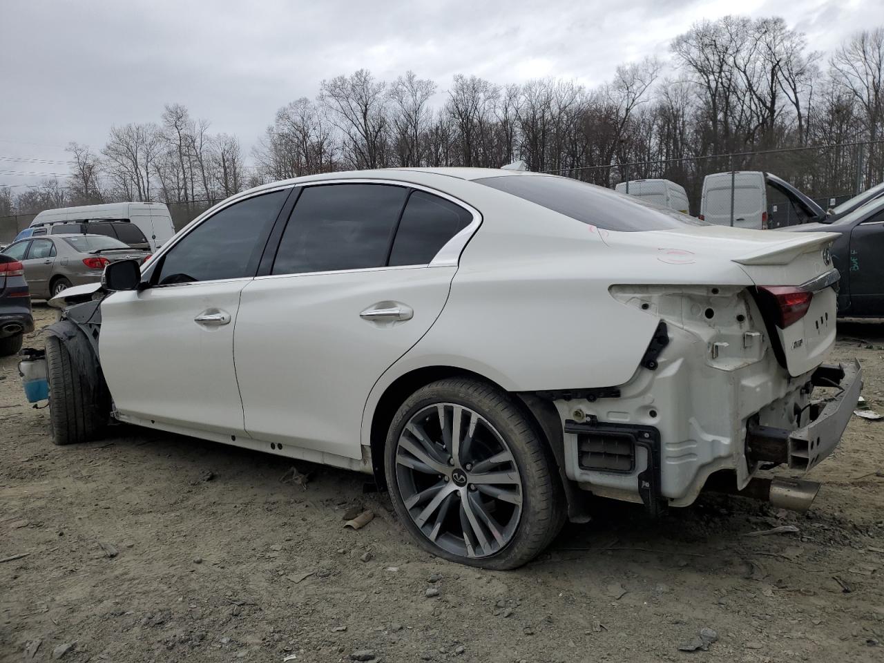 2019 Infiniti Q50 VIN JN1EV7AR3KM593705 Copart auction photo, front end / rear end damage thumbnail 2