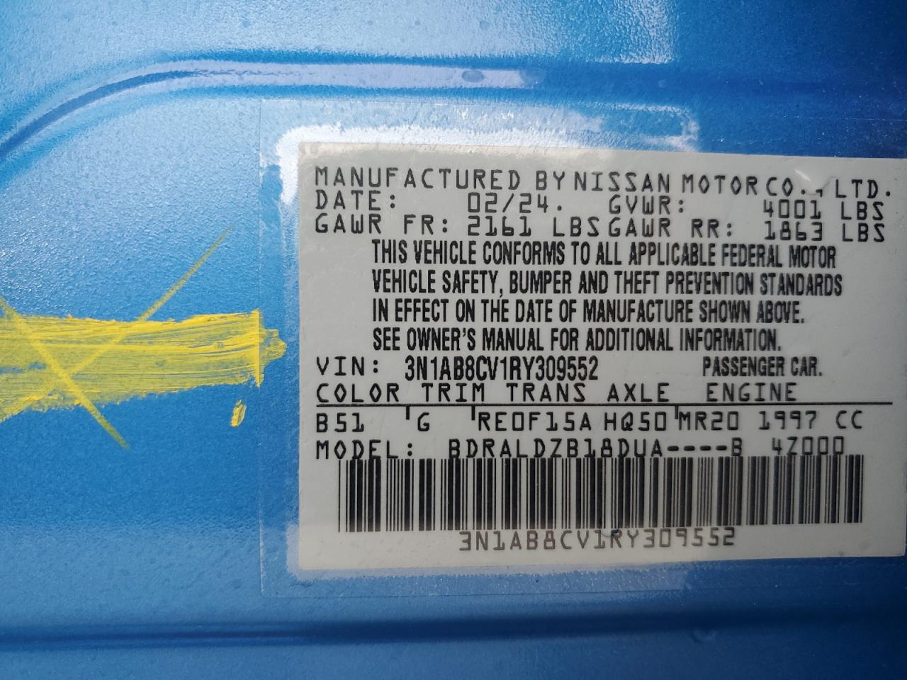 2024 Nissan Sentra VIN 3N1AB8CV1RY309552 Copart auction photo, water/flood damage thumbnail 12