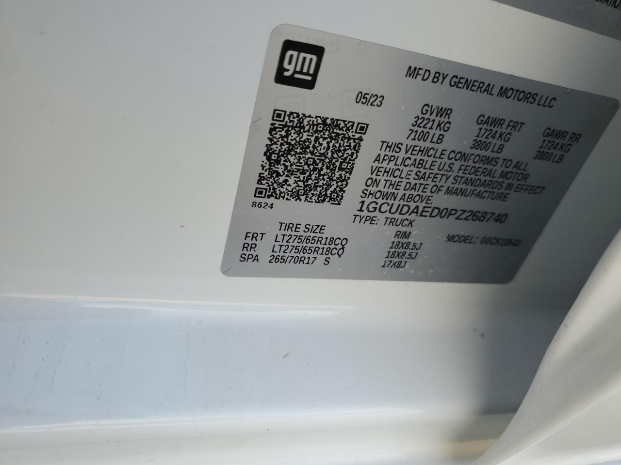 2023 Chevrolet Silverado VIN 1GCUDAED0PZ268740 Copart auction photo, side damage thumbnail 12