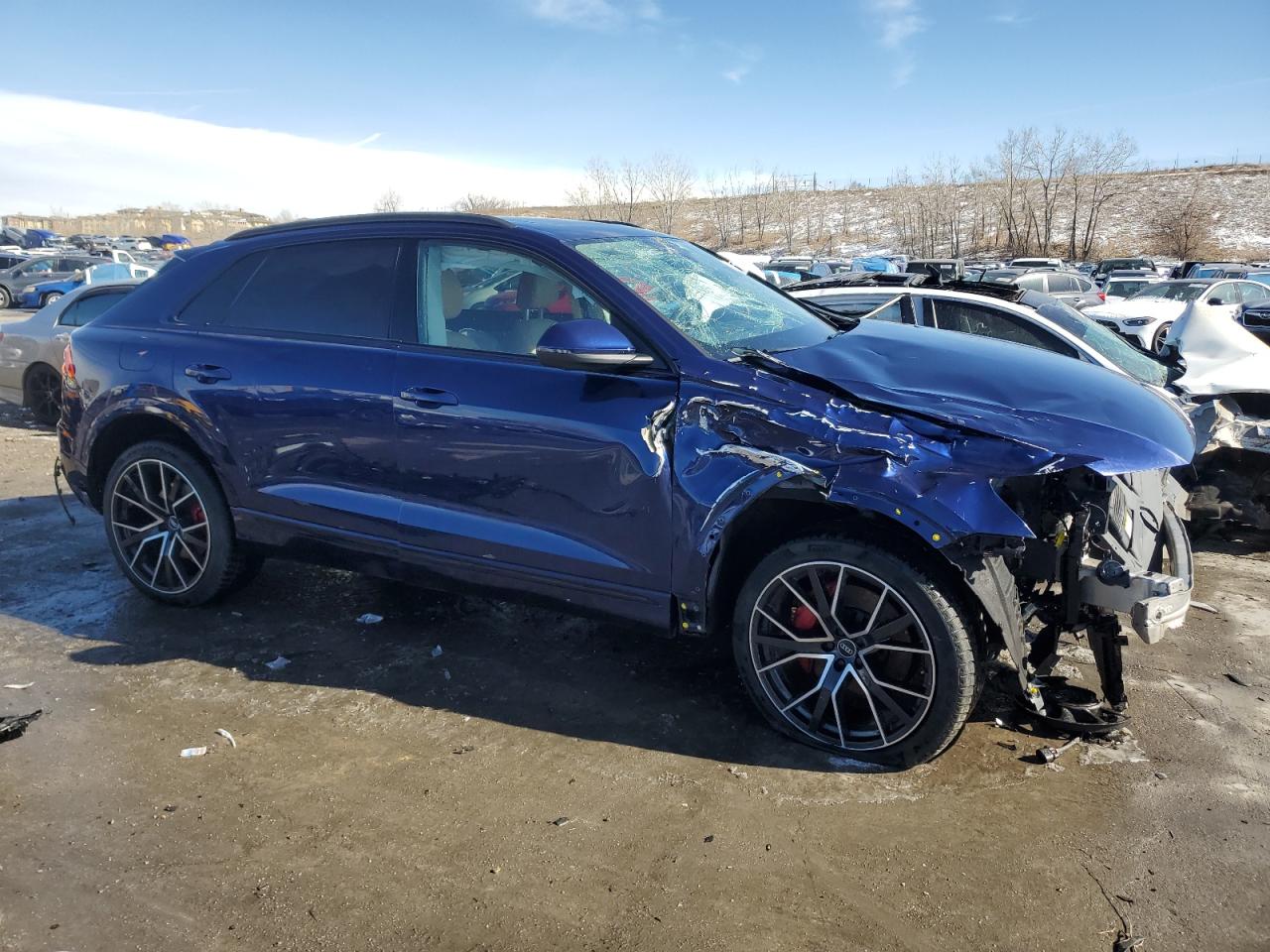 2021 Audi Q8 VIN WA1FVBF14MD043918 Copart auction photo, rollover damage thumbnail 4