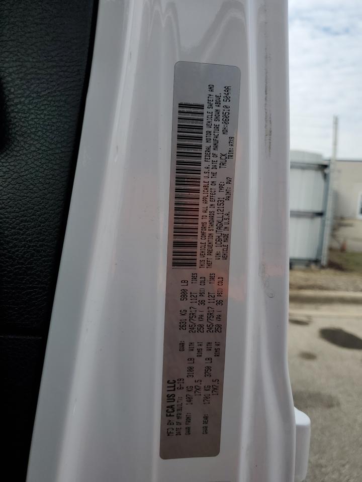 2020 Jeep Gladiator VIN 1C6HJTAGXLL121531 Copart auction photo, minor dent/scratches damage thumbnail 12