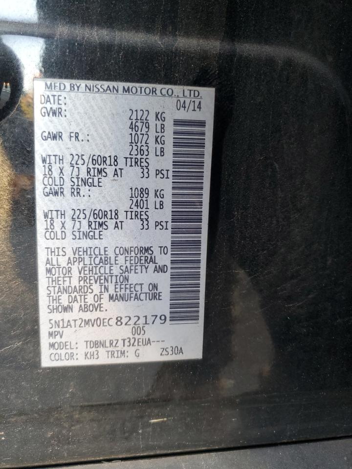 2014 Nissan Rogue VIN 5N1AT2MV0EC822179 Copart auction photo, front end damage thumbnail 16