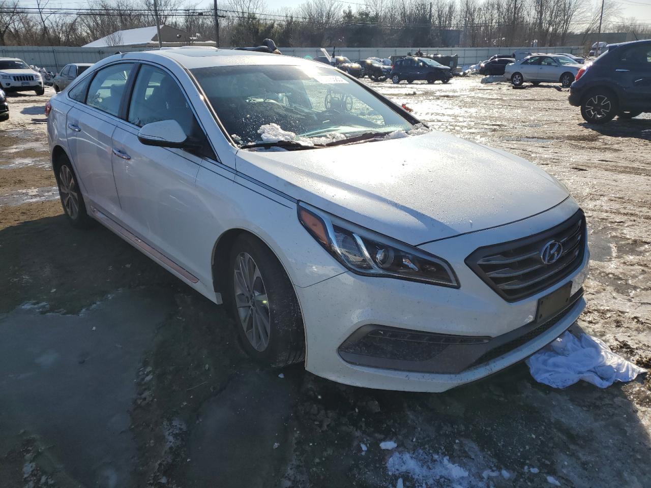 2017 Hyundai Sonata VIN 5NPE34AF4HH447159 Copart auction photo, side / front end damage thumbnail 4