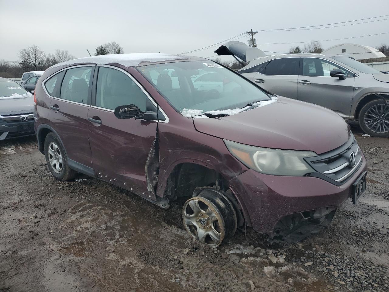 2013 Honda CR-V VIN 5J6RM4H35DL067192 Copart auction photo, front end / side damage thumbnail 4