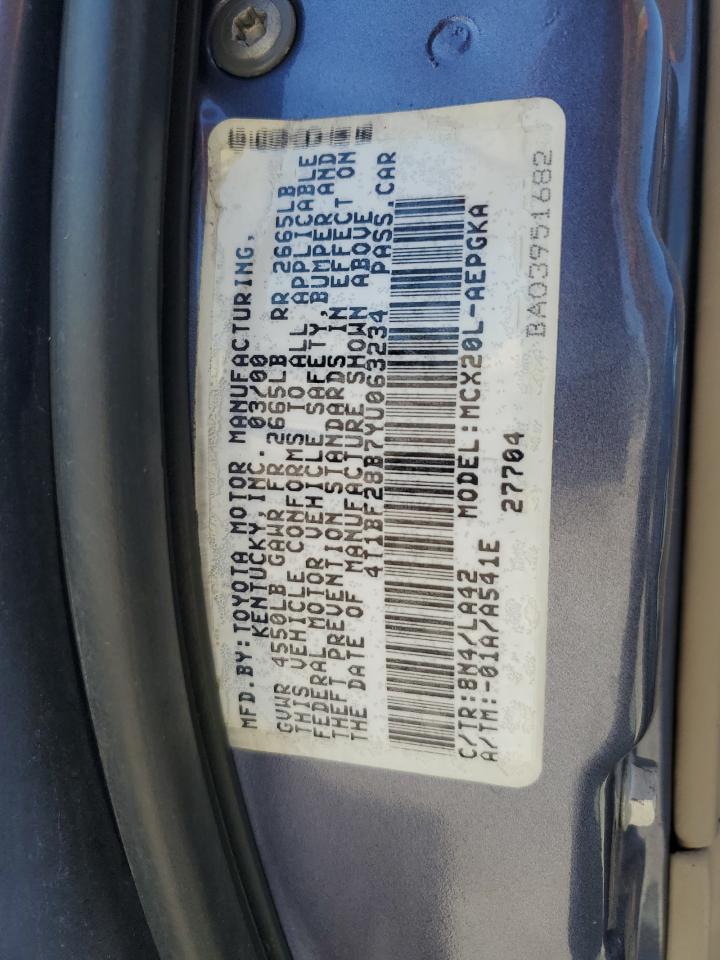 2000 Toyota Avalon VIN 4T1BF28B7YU063234 Copart auction photo, burn / front end damage thumbnail 14