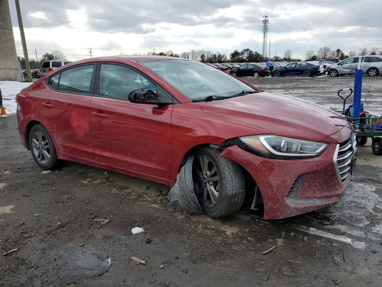 2017 Hyundai Elantra VIN KMHD84LF3HU099303 Copart auction photo, all over damage thumbnail 4