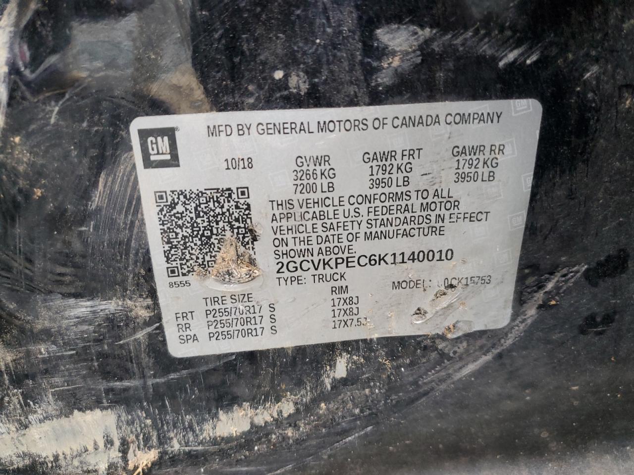 2019 Chevrolet Silverado VIN 2GCVKPEC6K1140010 Copart auction photo, all over damage thumbnail 13