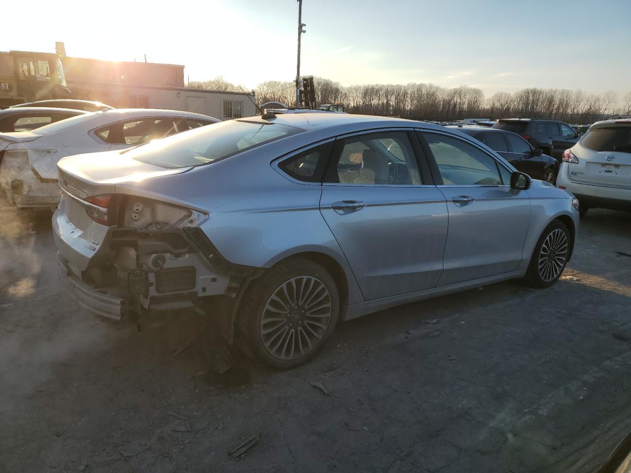 2018 Ford Fusion VIN 3FA6P0T93JR250145 Copart auction photo, rear end / side damage thumbnail 3