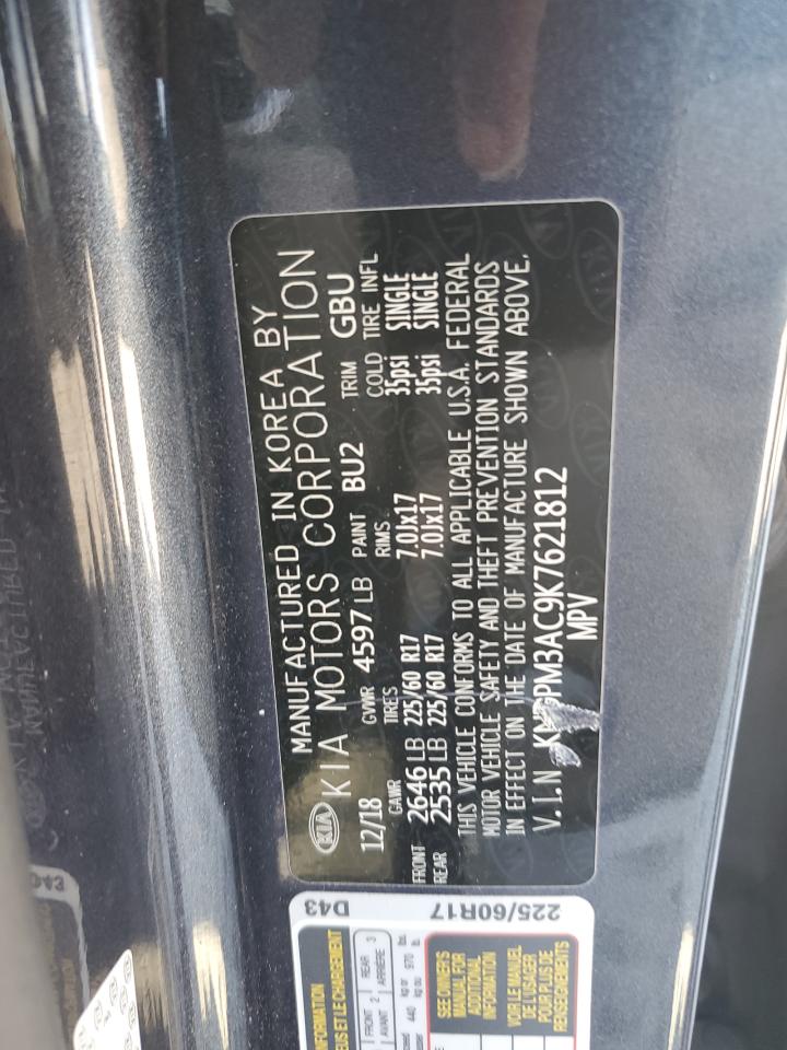 2019 KIA Sportage VIN KNDPM3AC9K7621812 Copart auction photo, all over damage thumbnail 13