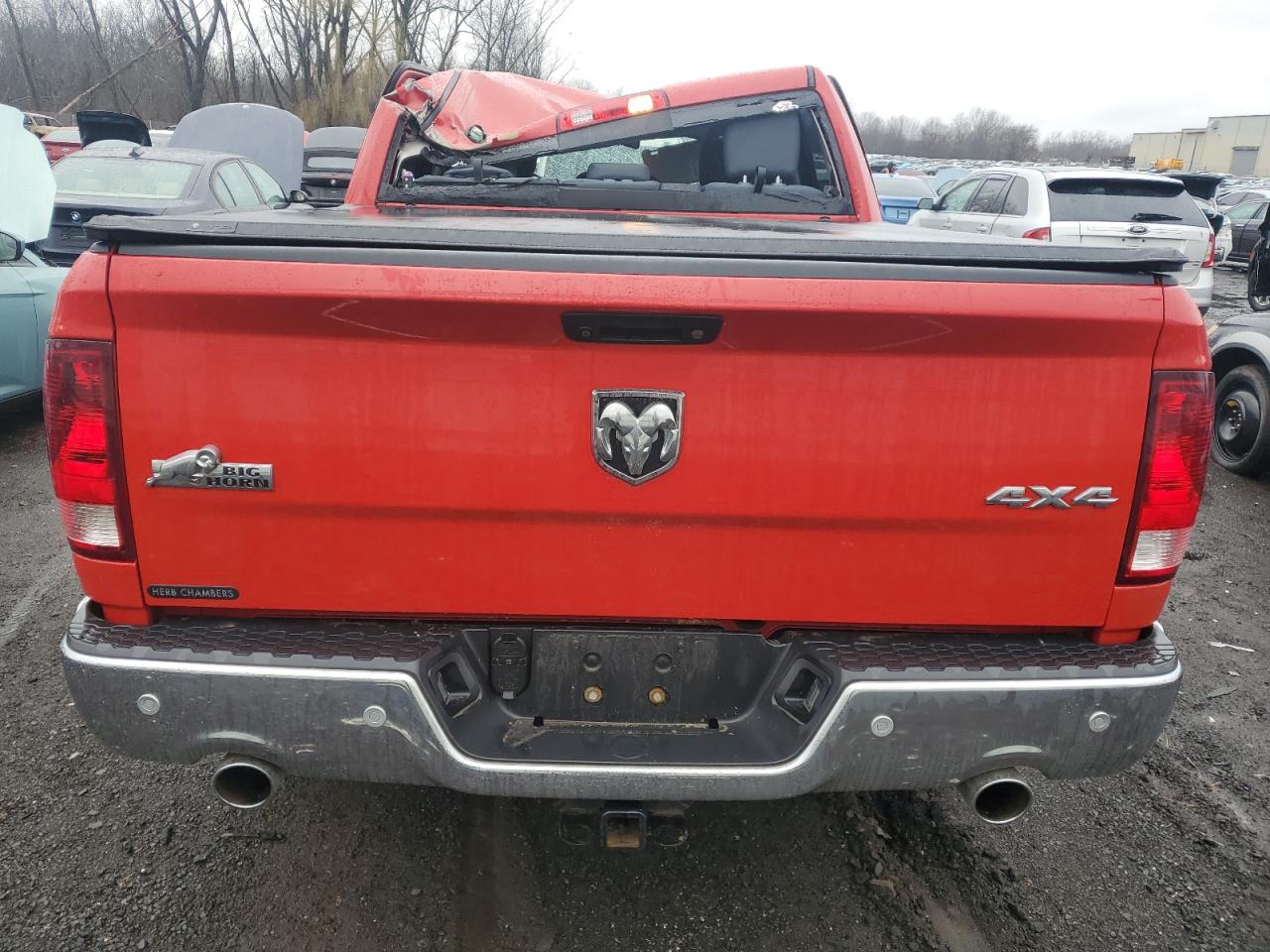 2018 RAM 1500 VIN 1C6RR7LT8JS286625 Copart auction photo, top/roof damage thumbnail 6