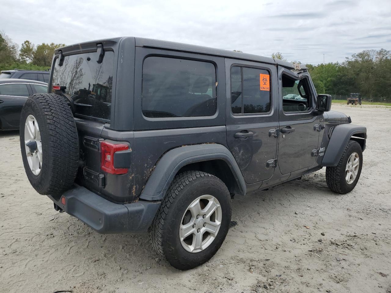 2018 Jeep Wrangler VIN 1C4HJXDN0JW211437 Copart auction photo, top/roof damage thumbnail 3