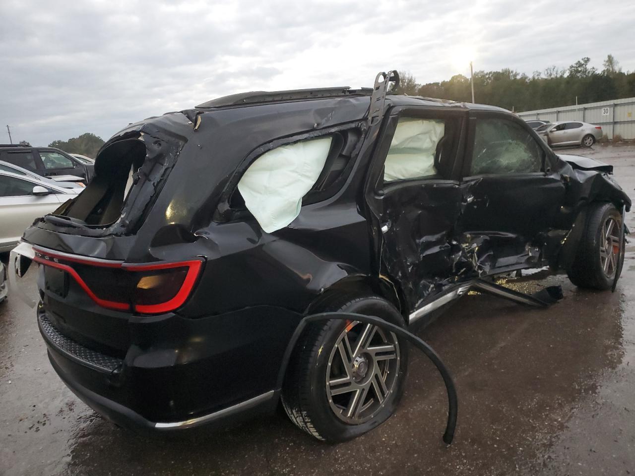 2014 Dodge Durango VIN 1C4RDHAG4EC597424 Copart auction photo, rollover damage thumbnail 3