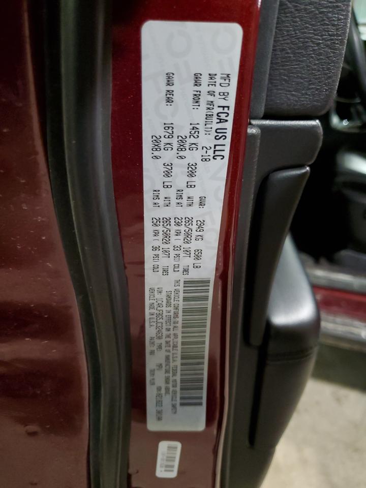 2018 Jeep Grand Cherokee VIN 1C4RJFBG5JC324630 Copart auction photo, front end / minor dent/scratches damage thumbnail 13