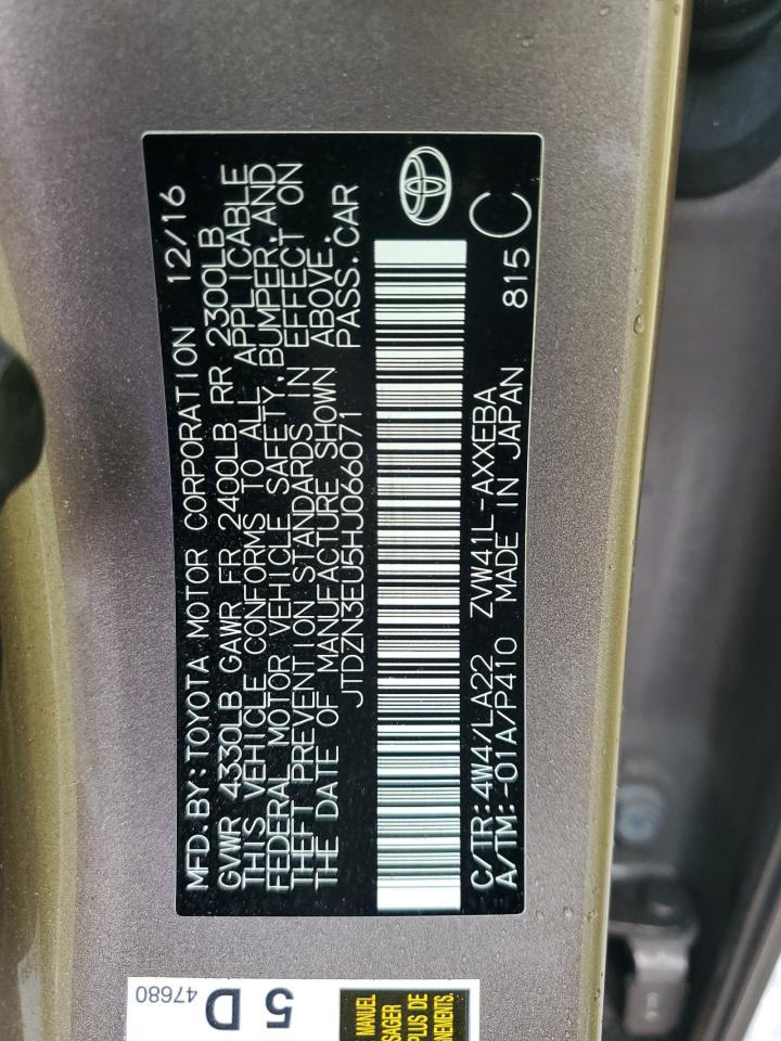 2017 Toyota Prius VIN JTDZN3EU5HJ066071 Copart auction photo, side / rear end damage thumbnail 14