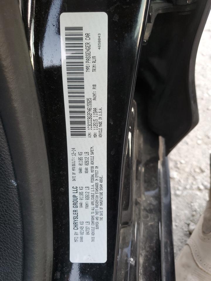 2015 Chrysler 200 VIN 1C3CCCBG2FN615925 Copart auction photo, front end damage thumbnail 14