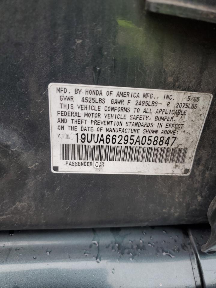 2005 Acura TL VIN 19UUA66295A058847 Copart auction photo, side damage thumbnail 12