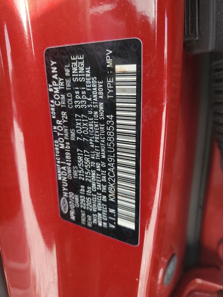 2020 Hyundai Kona VIN KM8K2CAA9LU588534 Copart auction photo, front end damage thumbnail 15