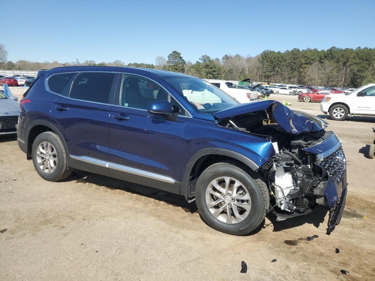 2020 Hyundai Santa Fe VIN 5NMS2CAD4LH274635 Copart auction photo, front end / rear end damage thumbnail 4