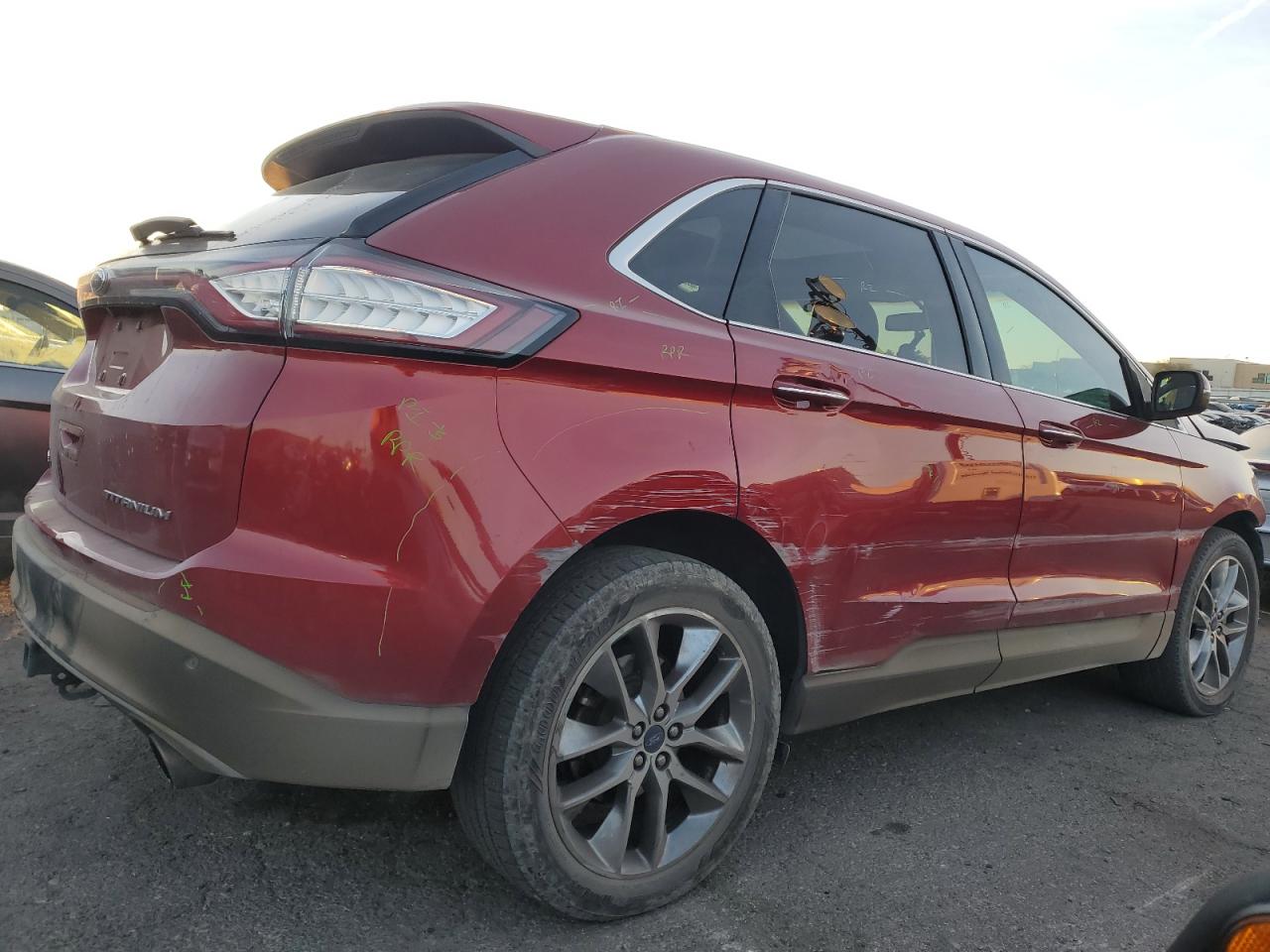 2016 Ford Edge VIN 2FMPK3K84GBB78656 Copart auction photo, front end / side damage thumbnail 3