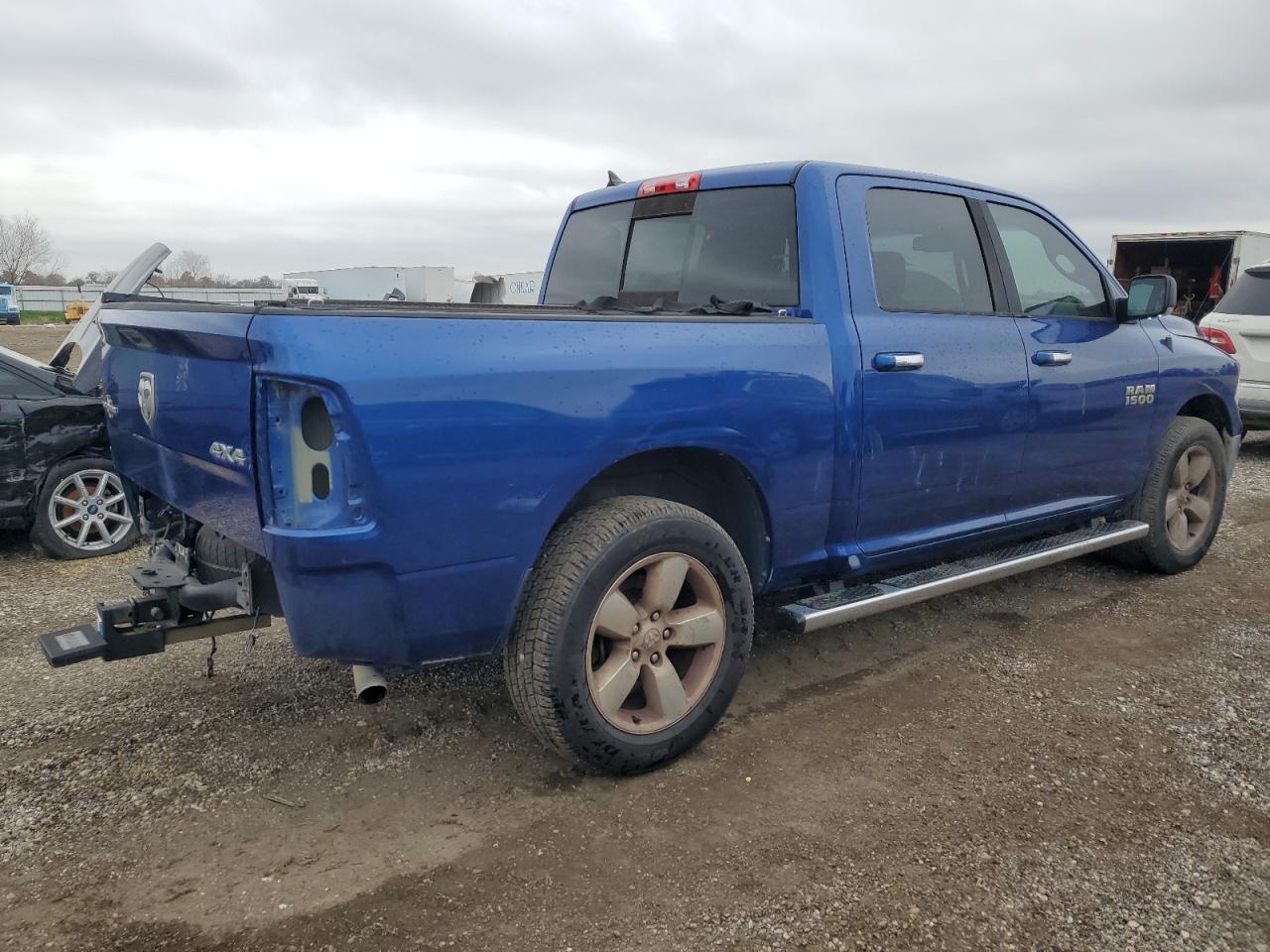 2014 RAM 1500 VIN 1C6RR7LG3ES453336 Copart auction photo, side / rear end damage thumbnail 3