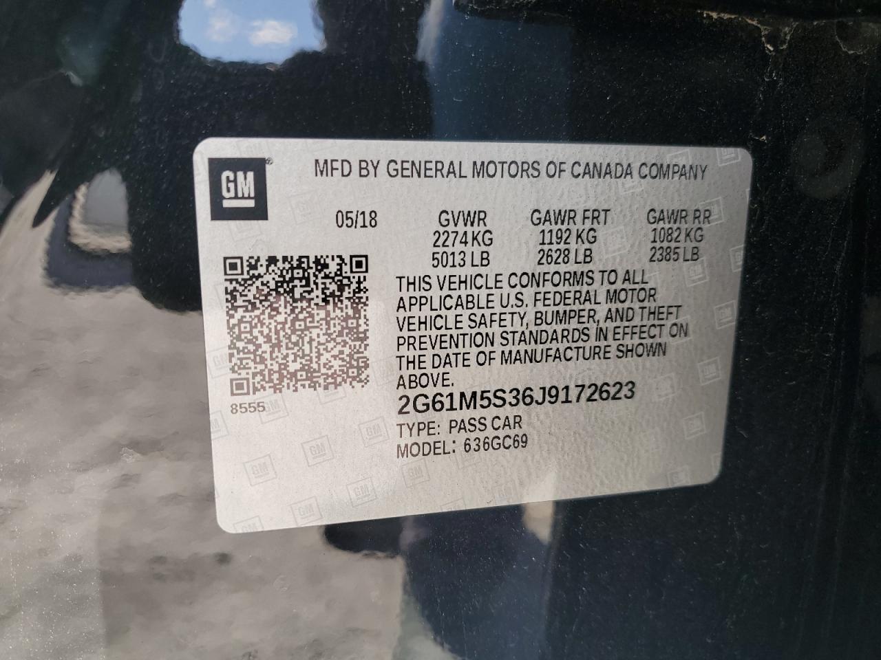 2018 Cadillac XTS VIN 2G61M5S36J9172623 Copart auction photo, front end damage thumbnail 12