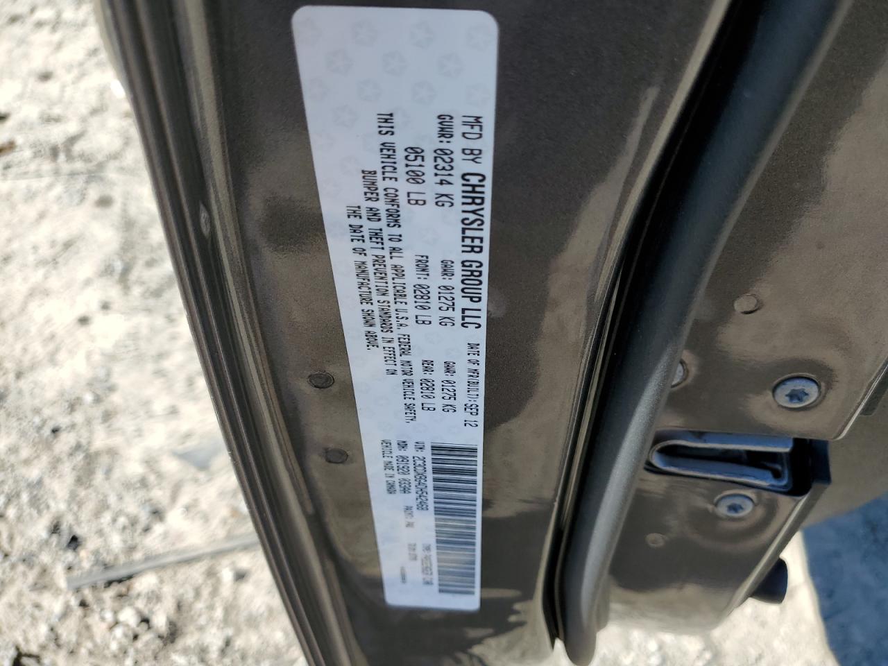 2012 Dodge Charger VIN 2C3CDXDT0CH220015 Copart auction photo, front end damage thumbnail 12