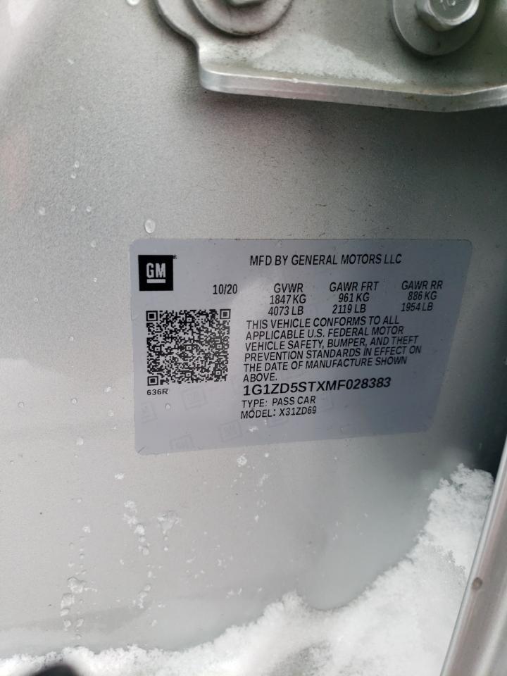 2021 Chevrolet Malibu VIN 1G1ZD5STXMF028383 Copart auction photo, side damage thumbnail 12