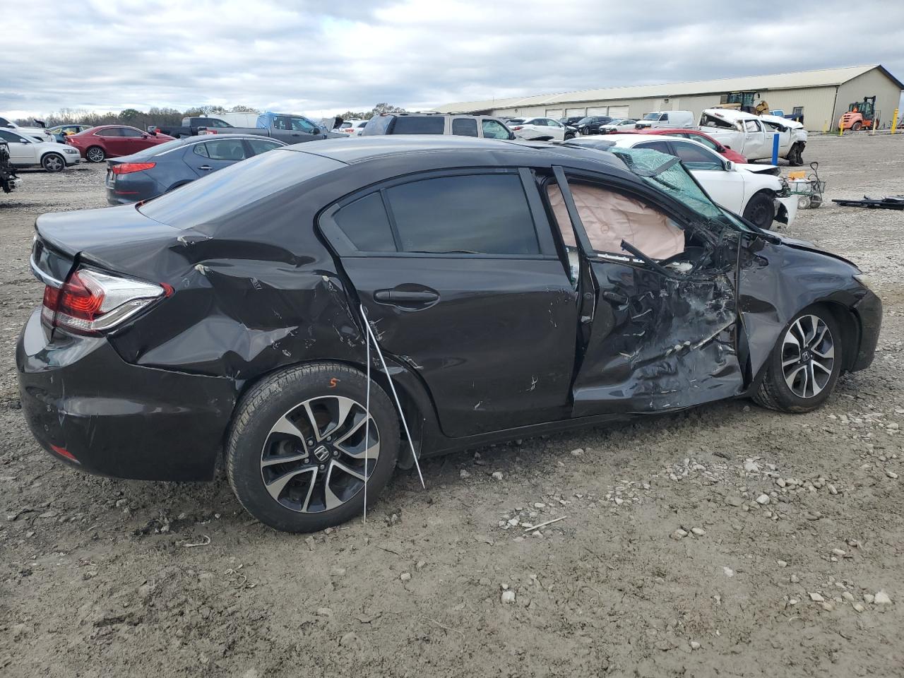 2014 Honda Civic VIN 2HGFB2F88EH517757 Copart auction photo, side / rear end damage thumbnail 3