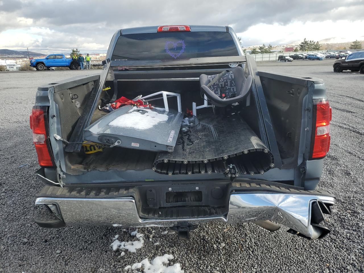 2015 GMC Sierra VIN 3GTU2UEC2FG397334 Copart auction photo, rear end / side damage thumbnail 6