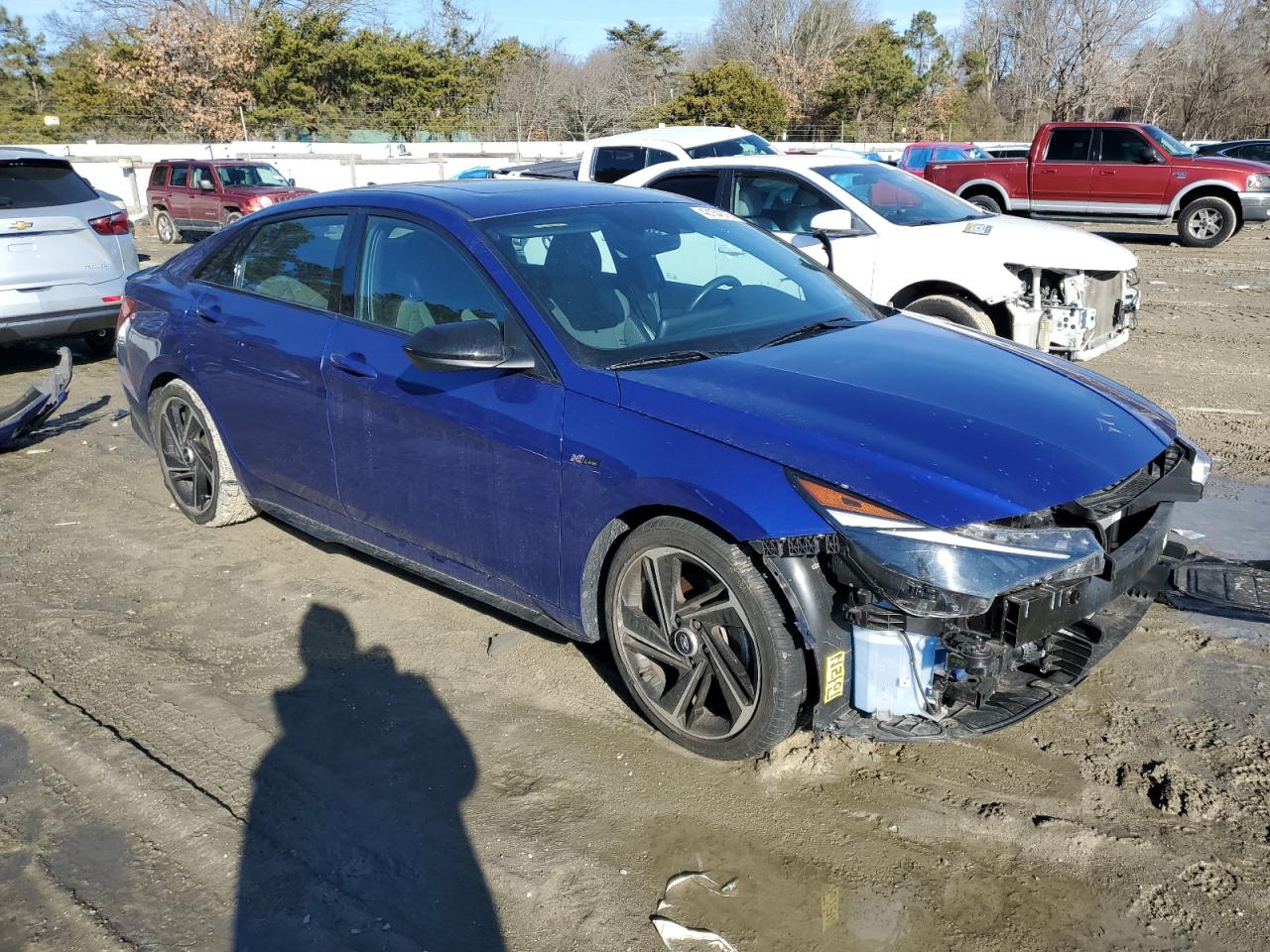 2023 Hyundai Elantra VIN KMHLR4AF8PU576026 Copart auction photo, front end / side damage thumbnail 4