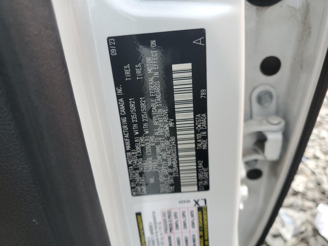 2024 Lexus RX VIN 2T2BAMBA0RC023490 Copart auction photo, front end damage thumbnail 14