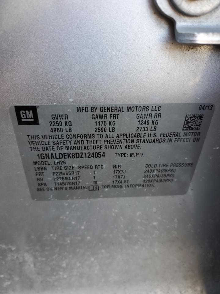 2013 Chevrolet Equinox VIN 1GNALDEK8DZ124054 Copart auction photo, front end damage thumbnail 13
