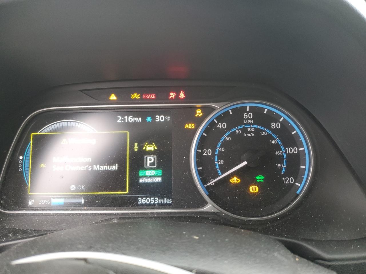 2021 Nissan Leaf VIN 1N4AZ1BV1MC556949 Copart auction photo, front end damage thumbnail 9