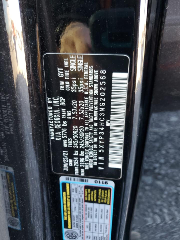 2022 KIA Telluride VIN 5XYP34HC3NG202568 Copart auction photo, rear end damage thumbnail 13