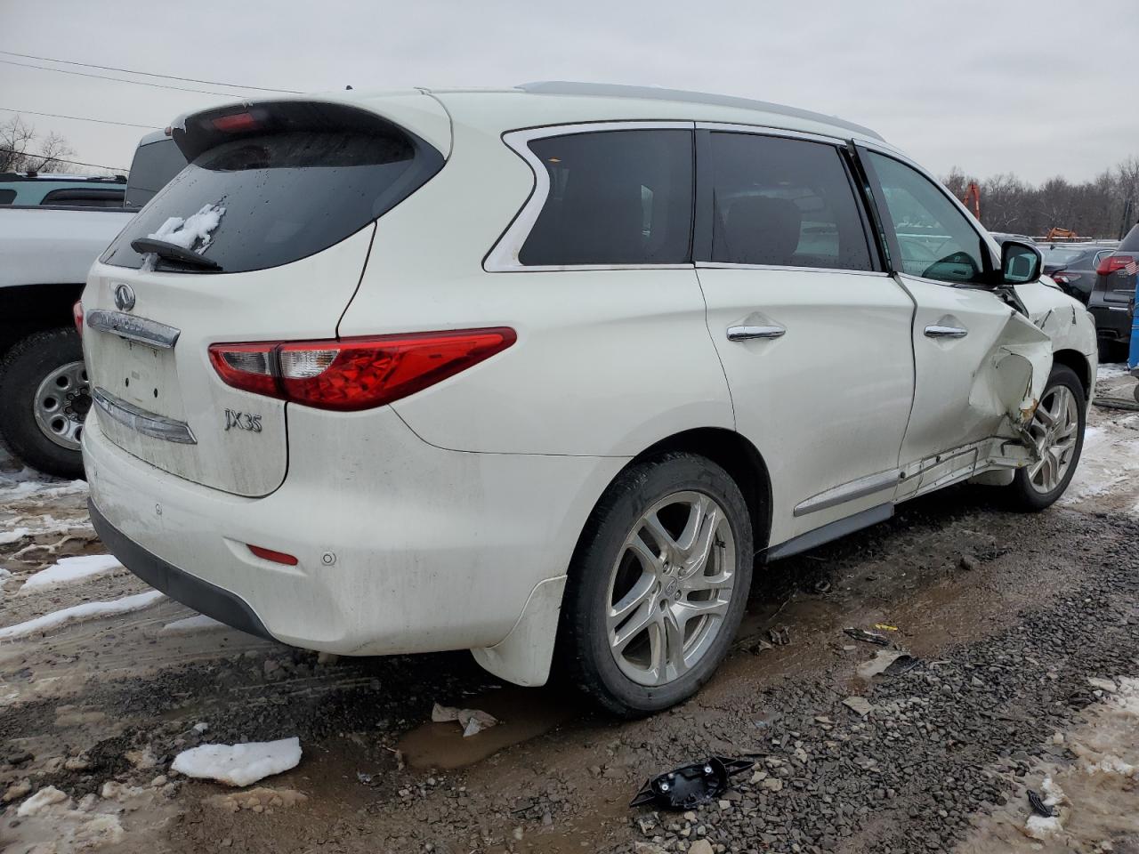 2013 Infiniti JX VIN 5N1AL0MM5DC317507 Copart auction photo, front end / side damage thumbnail 3