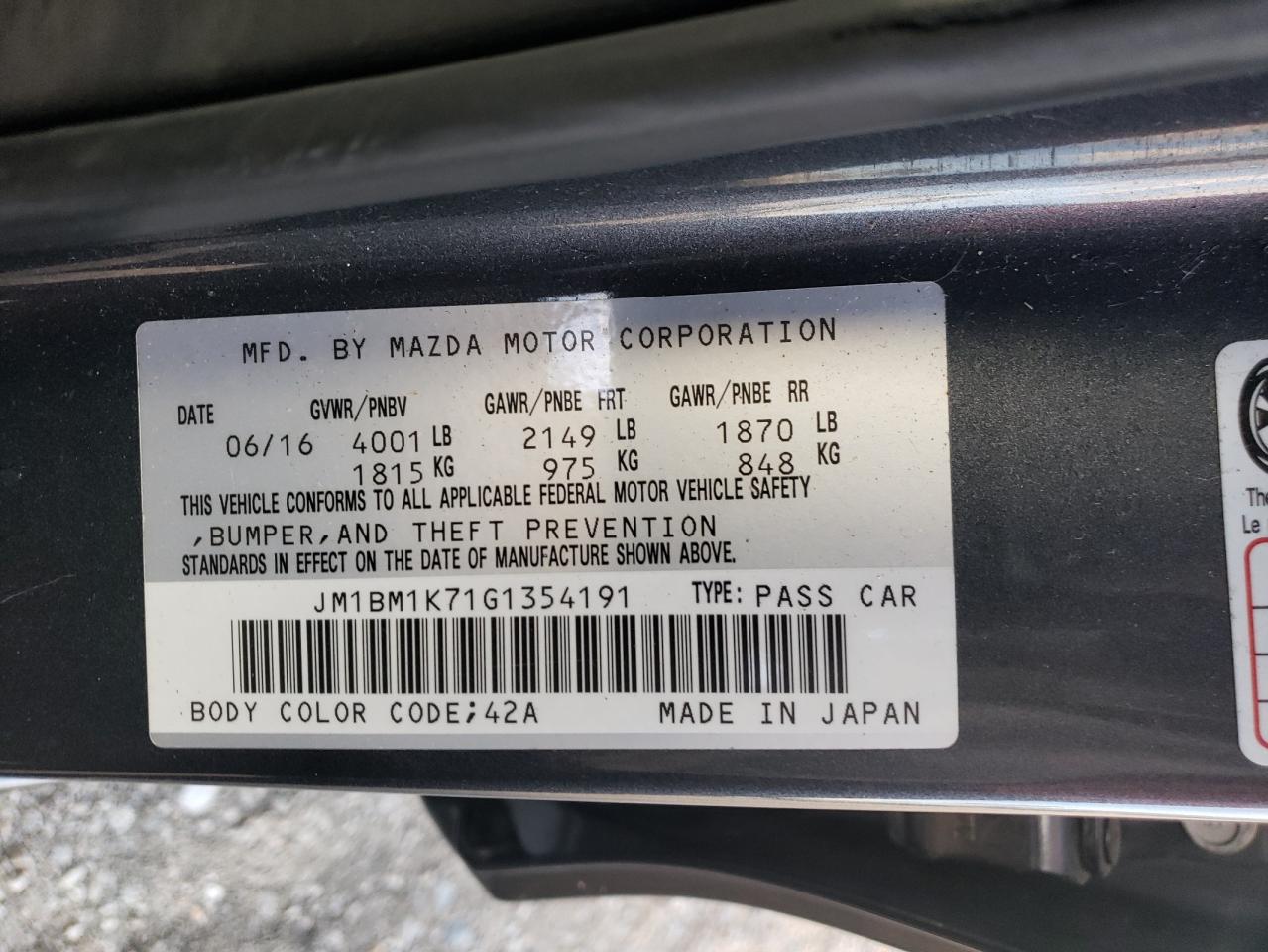 2016 Mazda 3 VIN JM1BM1K71G1354191 Copart auction photo, all over / undercarriage damage thumbnail 13
