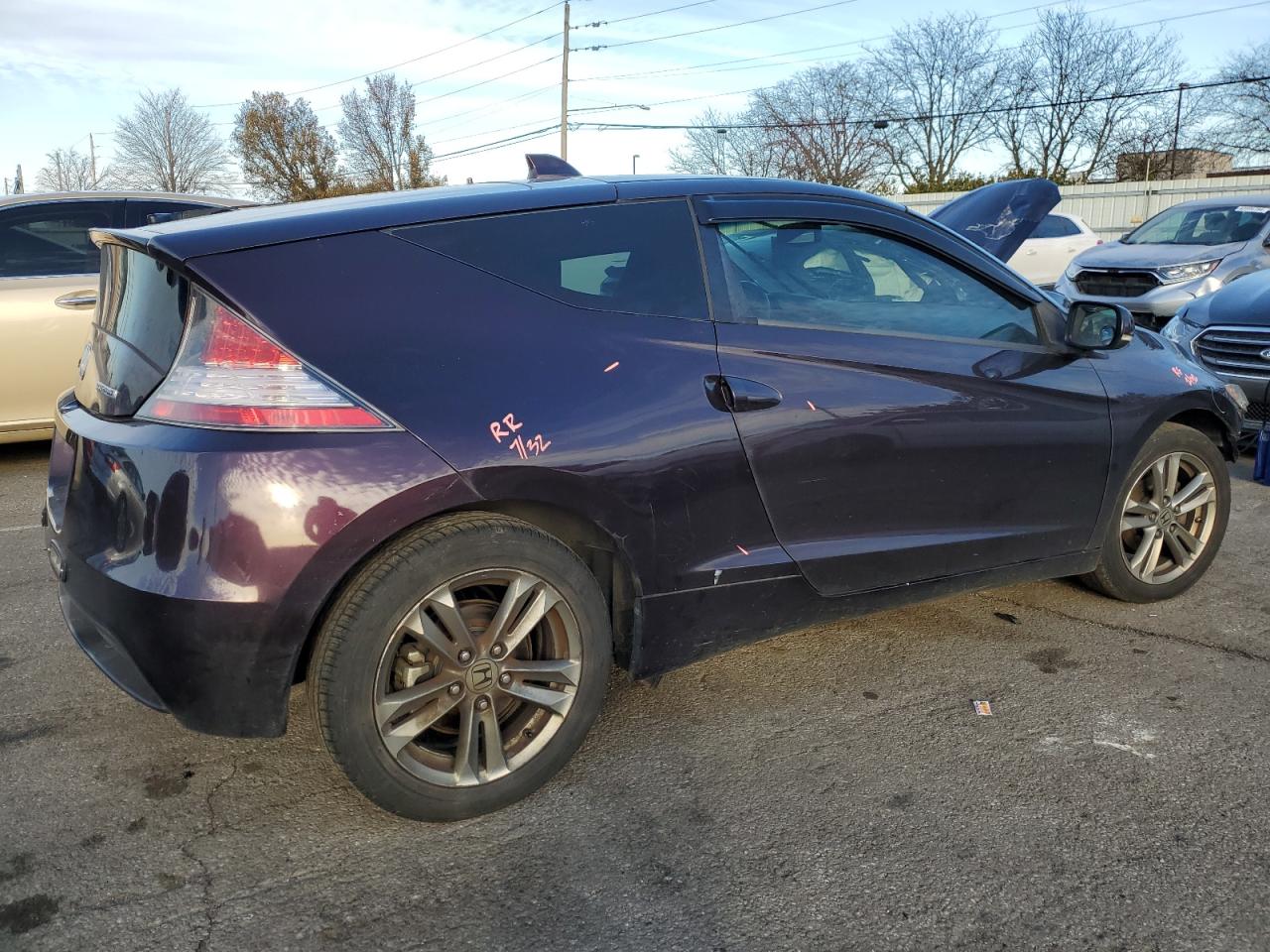 2013 Honda CR-Z VIN JHMZF1D68DS002307 Copart auction photo, front end damage thumbnail 3