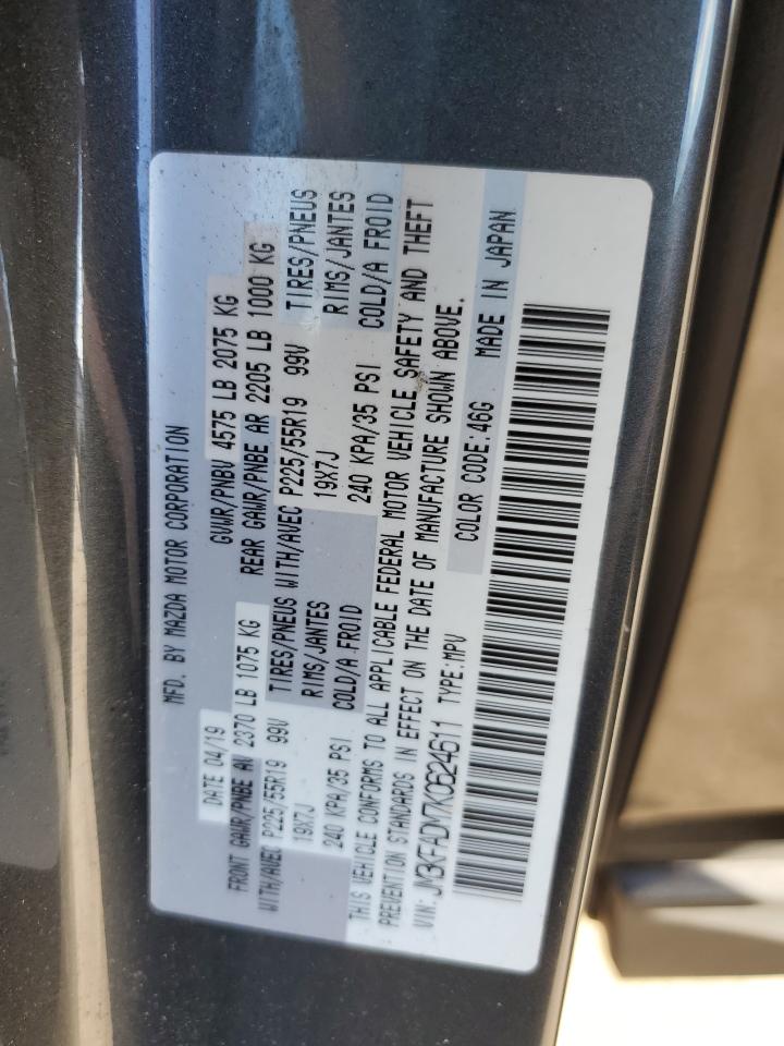 2019 Mazda CX-5 VIN JM3KFADM7K0624611 Copart auction photo, front end / side damage thumbnail 15
