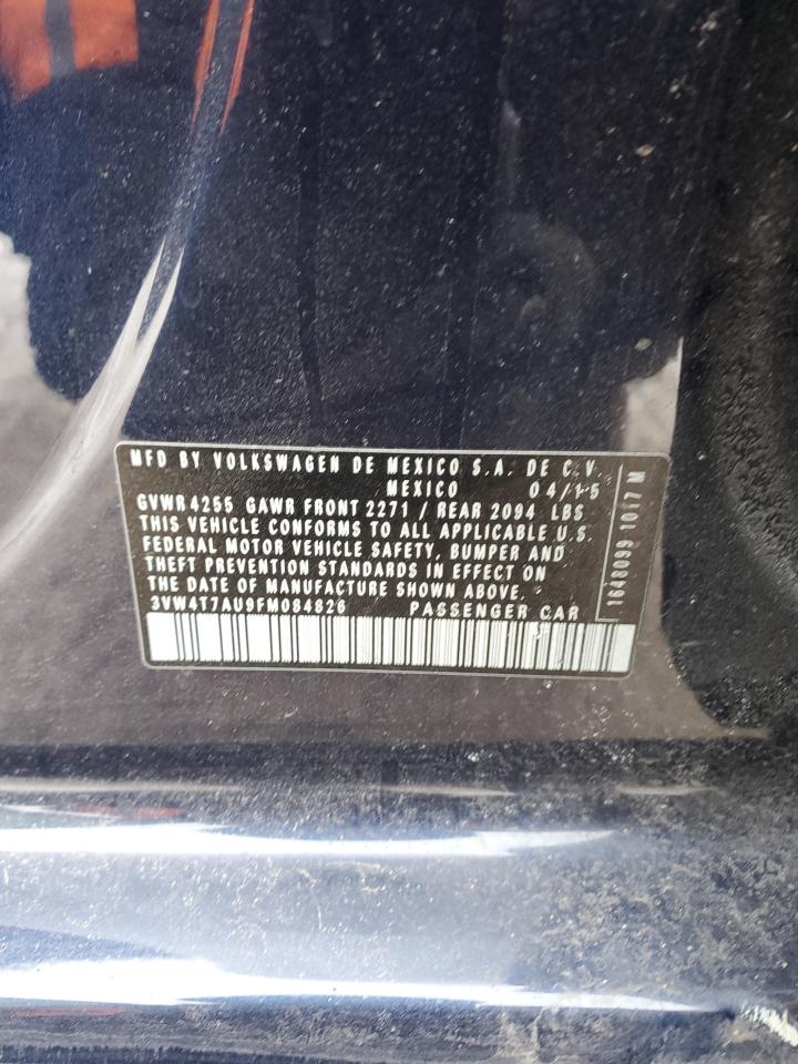 2015 Volkswagen GTI VIN 3VW4T7AU9FM084826 Copart auction photo, rear end damage thumbnail 14