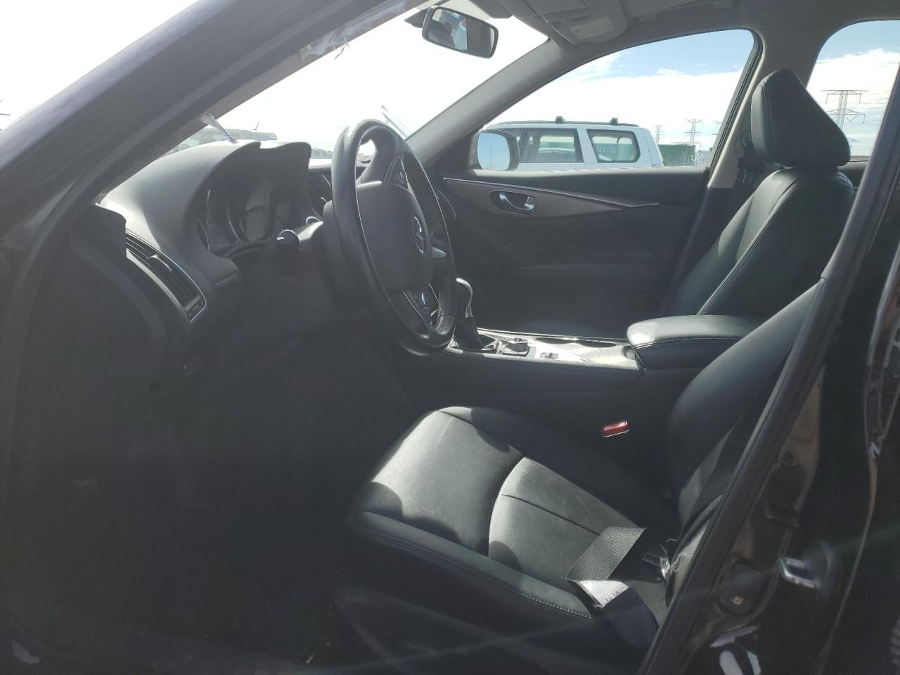 2015 Infiniti Q50 VIN JN1BV7ARXFM401771 Copart auction photo, front end / side damage thumbnail 7